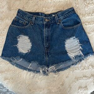 Levis dark wash Jean shorts